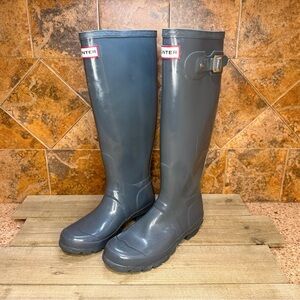 Hunter Tall Gray Rain Boots